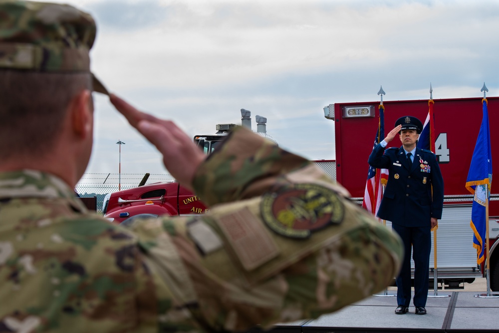 48th CES change of command ceremony