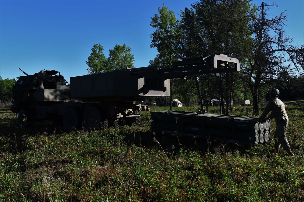 121st FA Loads HIMARS