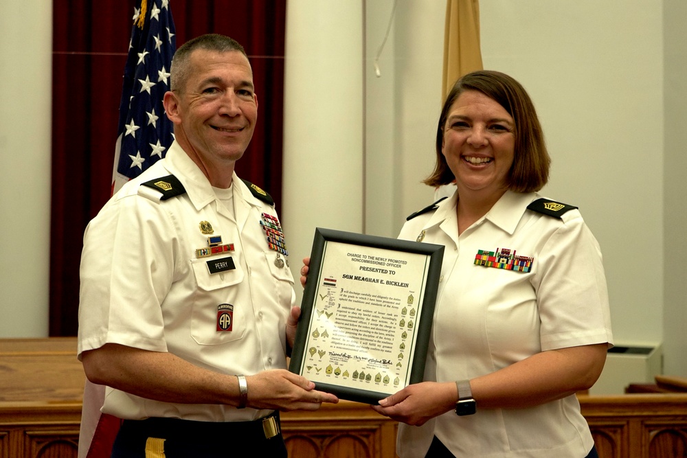 Sgt. Maj. Bicklein Promotion Ceremony