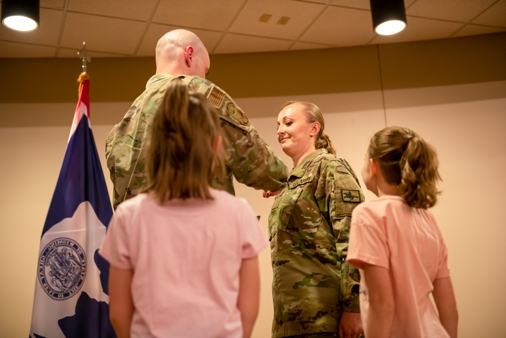 Promotion ceremony of Adrienne Gibbs to Master Sergeant