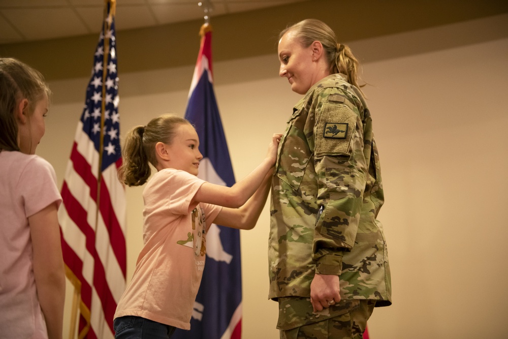 Promotion ceremony of Adrienne Gibbs to Master Sergeant