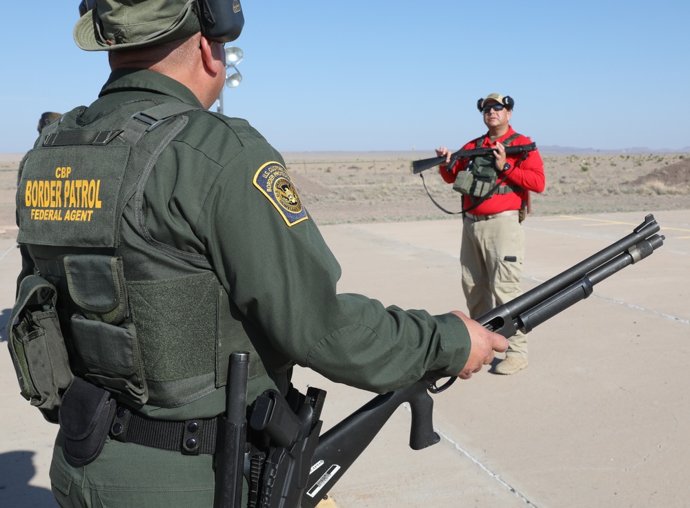 Border Patrol and Homeland Security Investigations agents conduct weapon qualifications in Big Bend Sector