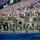 Four female military personnel in OCP (Operational Camouflage Pattern) uniforms are seated on a stage at a large stadium event, waving and smiling to a packed crowd. They appear to be honored guests at what looks like a patriotic or sporting event, with thousands of spectators visible in the background. The atmosphere is celebratory and the crowd is engaged and applauding.
