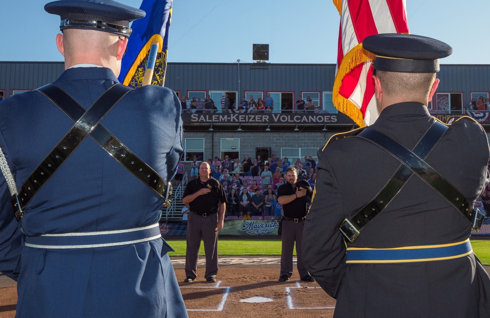 Oregon Guard Takes Part in 4th of July Celebration at Volcanoes Stadium