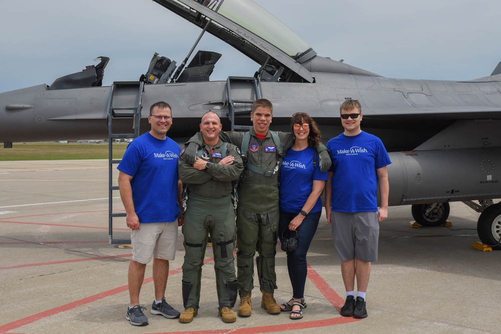 South Dakota Air National Guard and Make-A-Wish grant boy's wish to ride in a F-16