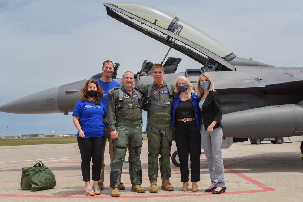 South Dakota Air National Guard and Make-A-Wish grant boy's wish to ride in a F-16