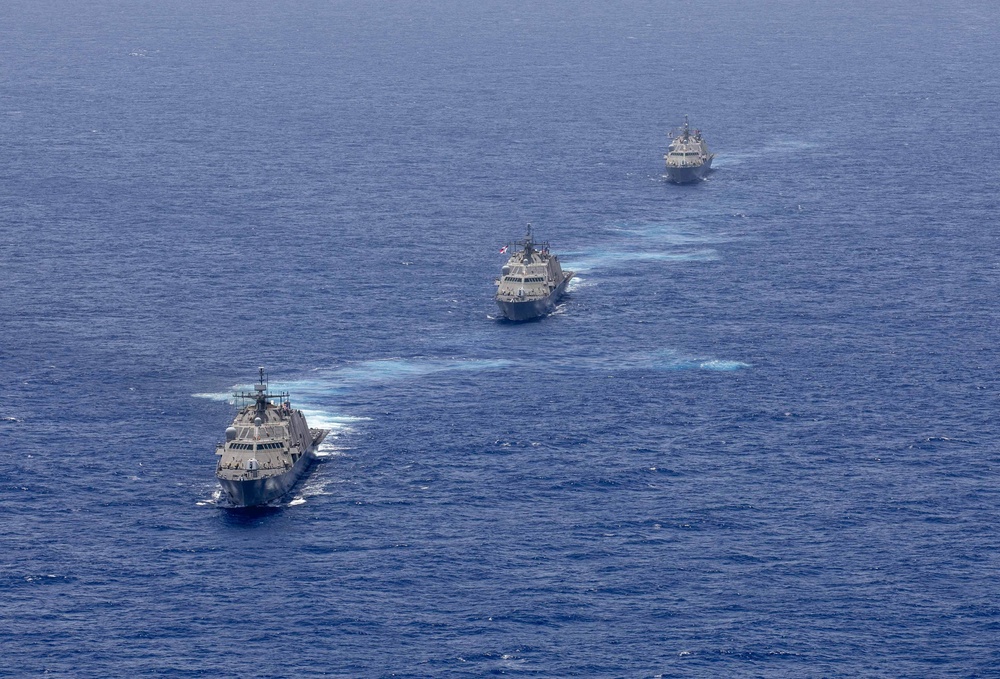 Three LCS Ships Operate Together in Maritime Training Exercise During 4th of July