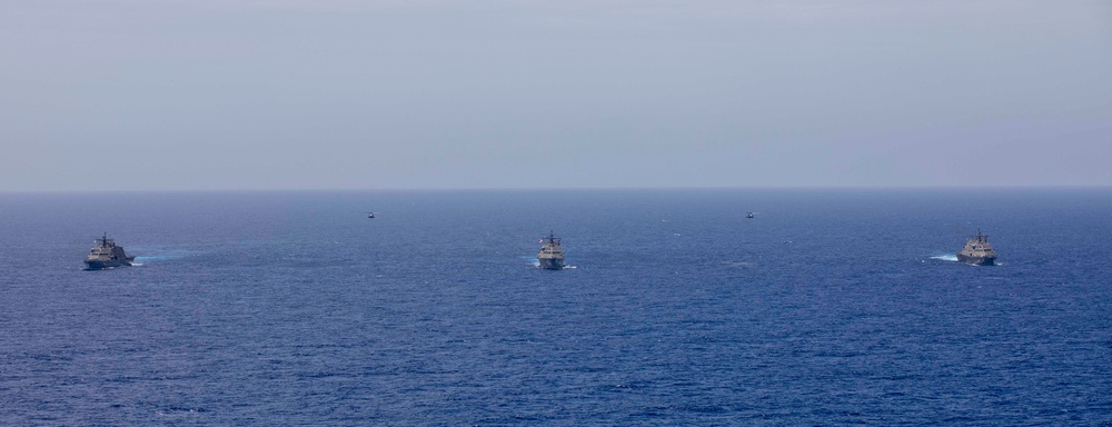 Three LCS Ships Operate Together in Maritime Training Exercise During 4th of July