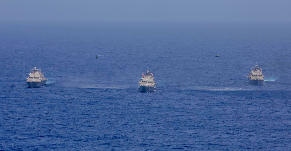 Three LCS Ships Operate Together in Maritime Training Exercise During 4th of July