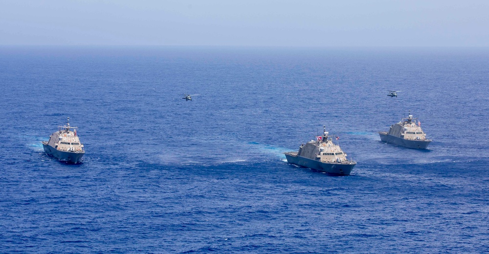 Three LCS Ships Operate Together in Maritime Training Exercise During 4th of July