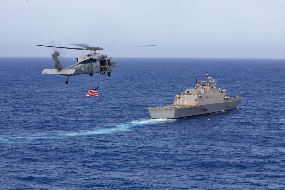 Three Freedom-Variant Littoral Combat Ships Operate Together During 4th of July