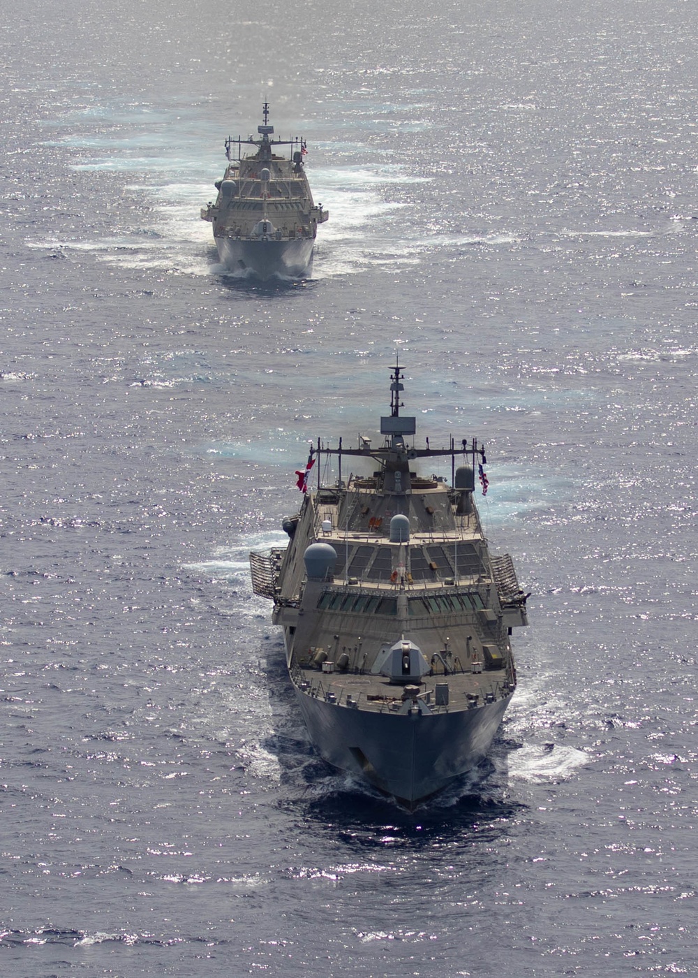 Three Freedom-Variant Littoral Combat Ships Operate Together During 4th of July