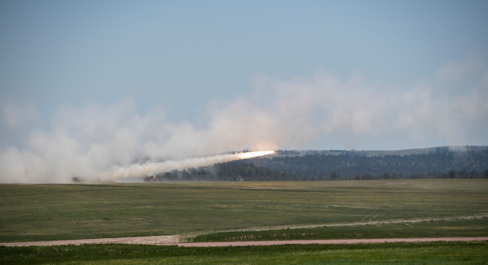 Wyoming Governor Mark Gordon and other distinguished guests visit the Camp Guernsey training area to experience a live-fire exercise with the Wyoming Army National Guard