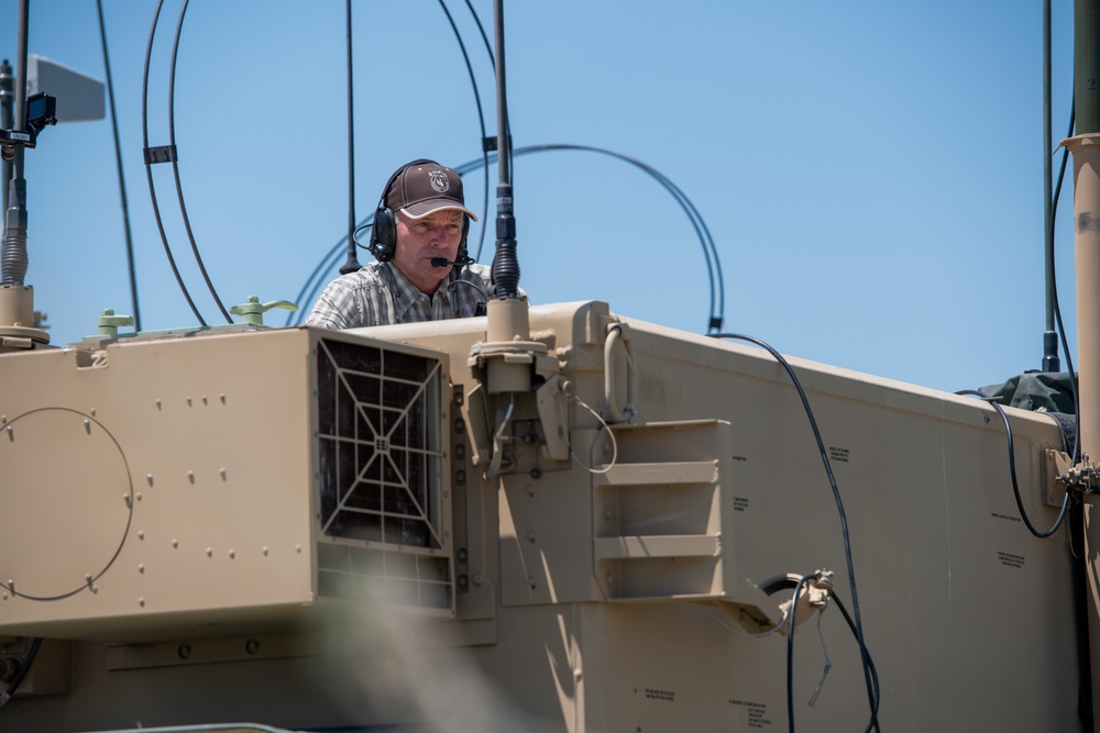 Wyoming Governor Mark Gordon and other distinguished guests visit the Camp Guernsey training area to experience a live-fire exercise with the Wyoming Army National Guard