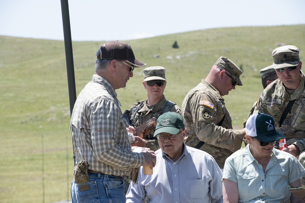 Wyoming Governor Mark Gordon and other distinguished guests visit the Camp Guernsey training area to experience a live-fire exercise with the Wyoming Army National Guard