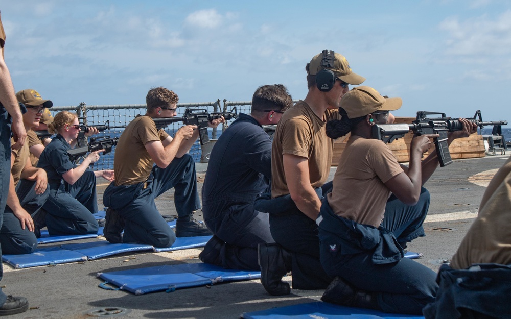 USS Kidd Conducts Small-Arms Qualification