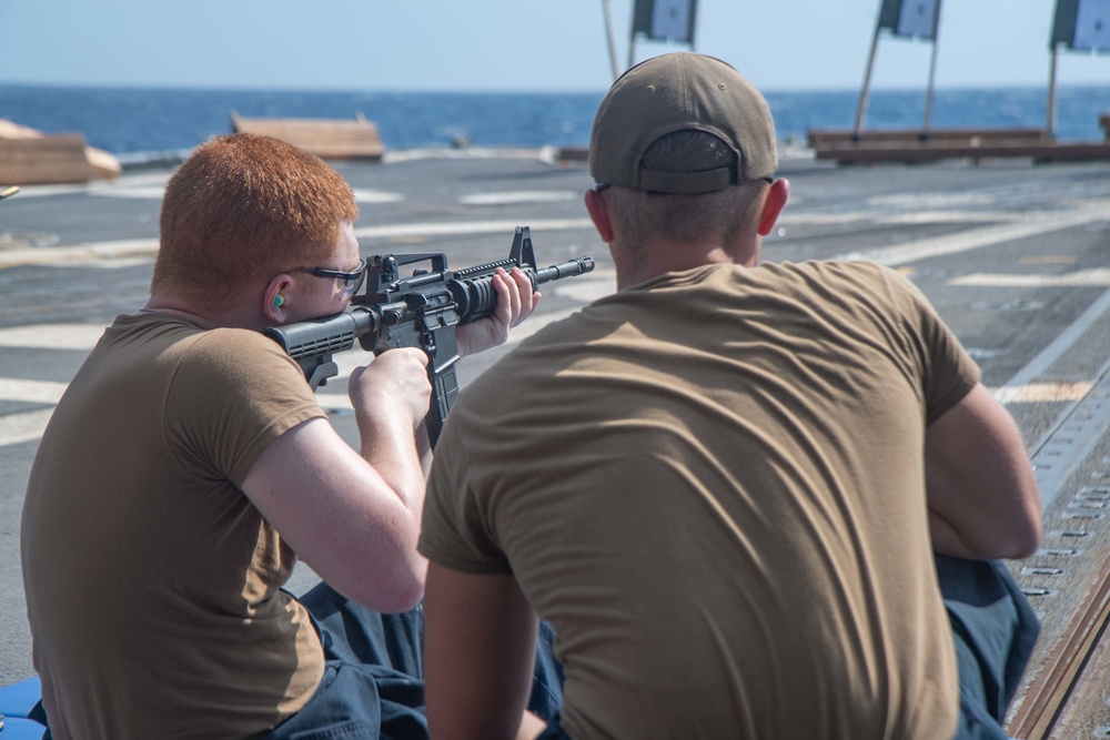 USS Kidd Conducts Small-Arms Qualification