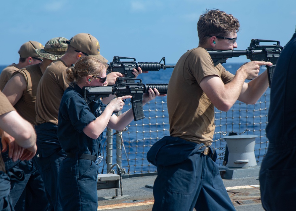 USS Kidd Conducts Small-Arms Qualification