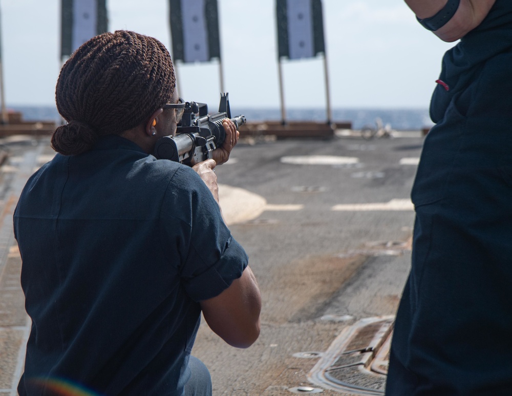 USS Kidd Conducts Small-Arms Qualification