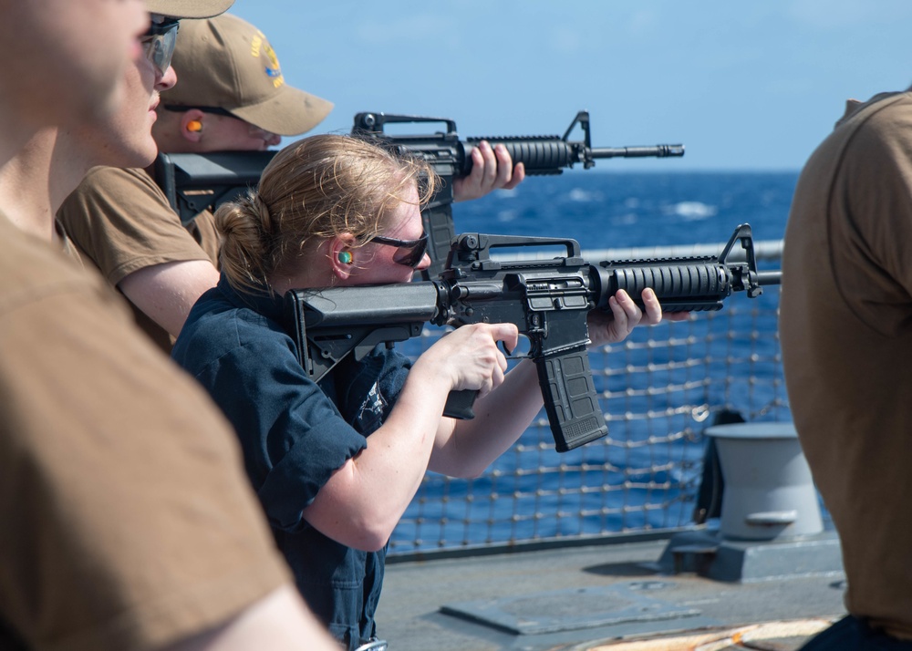 USS Kidd Conducts Small-Arms Qualification