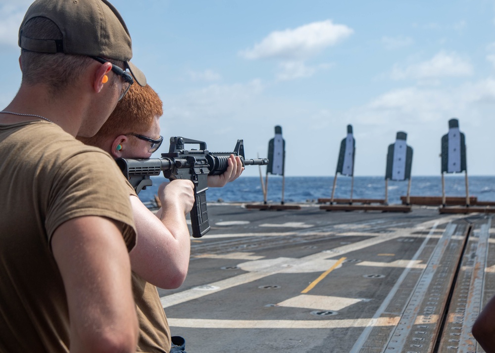 USS Kidd Conducts Small-Arms Qualification