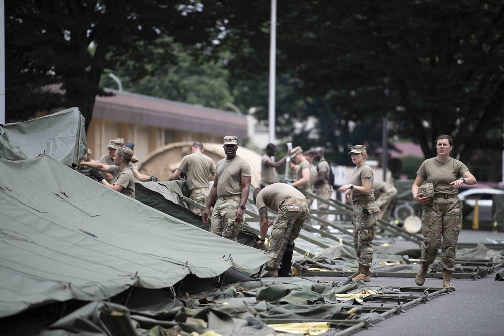 311th Field Hospital perform field exercise at Yokota