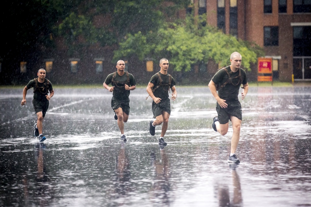 Marine Corps Officer Candidates Run