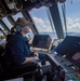 USS Billings Sailor Stands Watch in the Pilot House