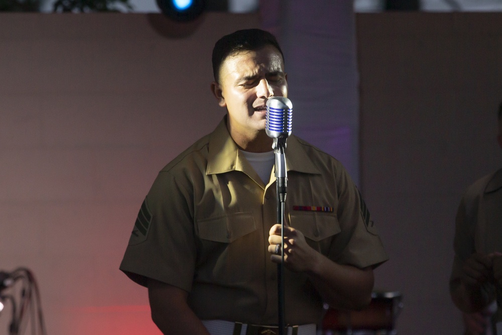 2nd Marine Aircraft Wing Band performs during Independence Day concert