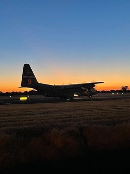 MAFFS 9 lands at McClellan Air Tanker Reload Base in Sacramento, California