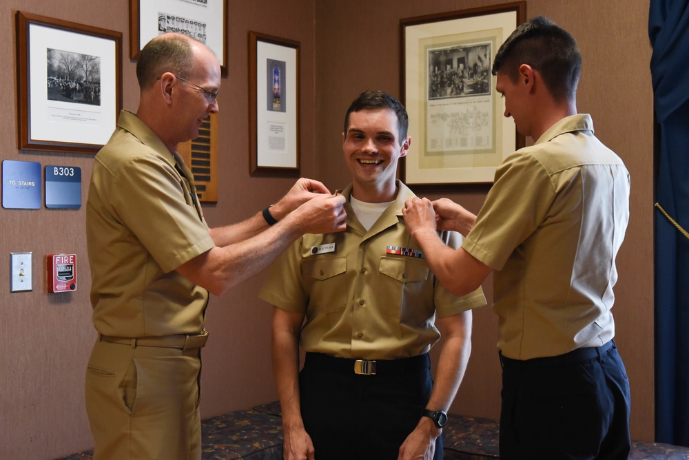 Sailor pinned with new rank