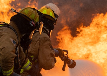 FEELING THE BURN: 152nd CES Firefighters train at Volk Field Air National Guard Base