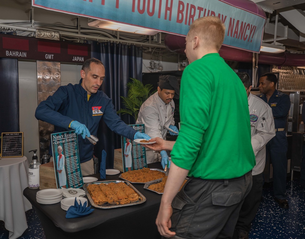USS Ronald Reagan (CVN 76) Nancy Reagan Birthday