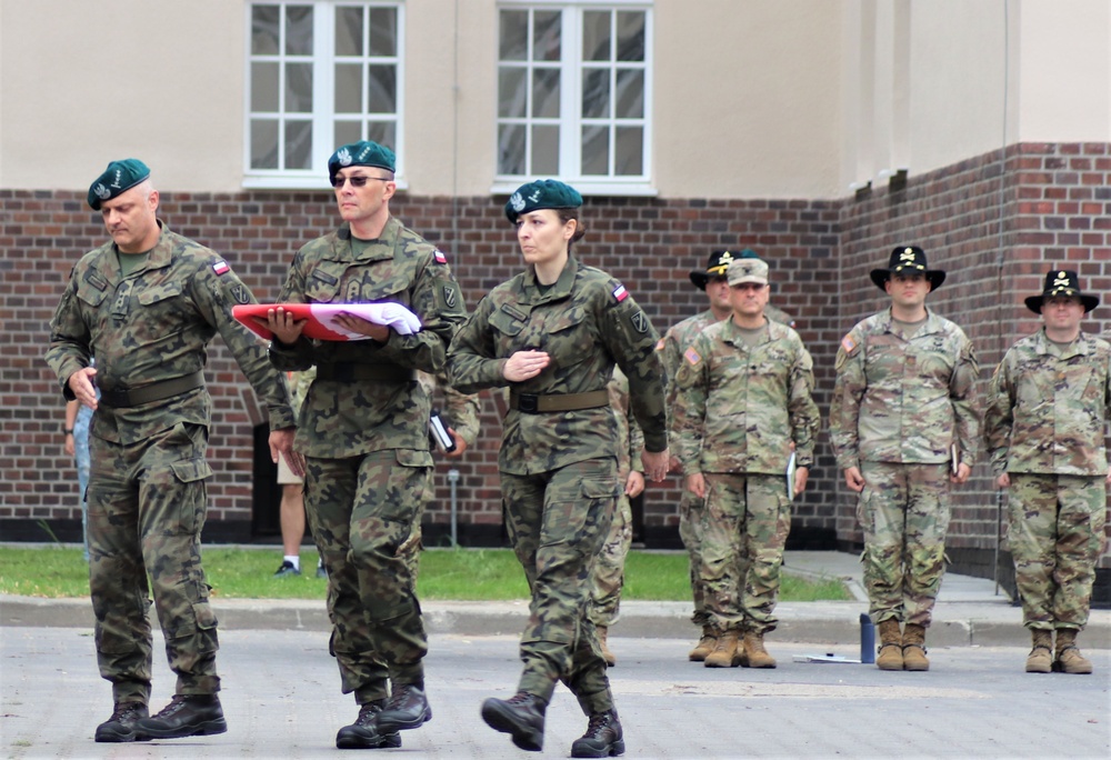 Polish and U.S. Flags officially raised at the Poznan forward operating site