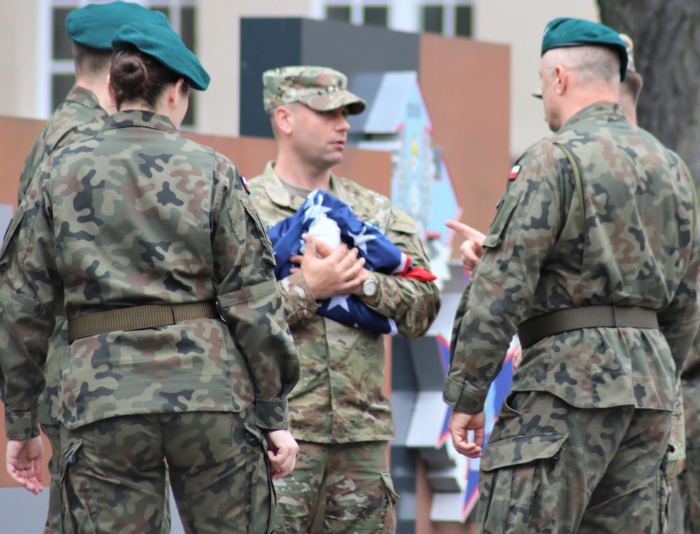 Polish and U.S. Flags officially raised at the Poznan forward operating site