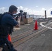 Chief Boatswain’s Mate Antonio Saiz, from Hutchinson, Kan., fires an M4 rifle during Visit, Board, Search and Seizure (VBSS) training