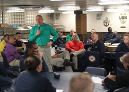 FORCM Chelberg Visits Gerald R. Ford During Full-Ship Shock Trials