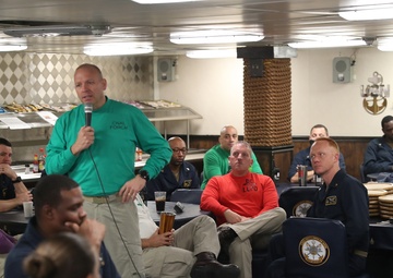 FORCM Chelberg Visits Gerald R. Ford During Full-Ship Shock Trials