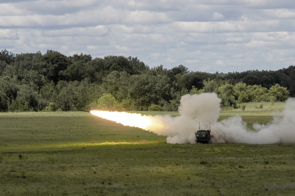 121st FA HIMARS Trains at Camp Ripley