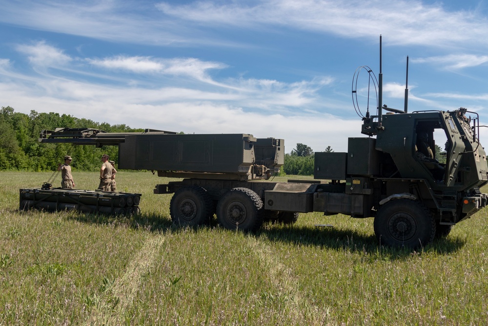 121st FA HIMARS Trains at Camp Ripley