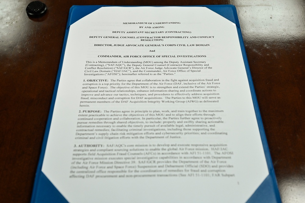 Air Force AQC-GCR-JA-OSI MOU Signing