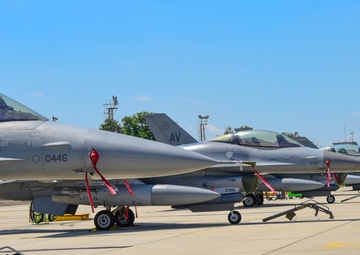 555th FS F-16s arrive in Bulgaria for Thracian Star 21