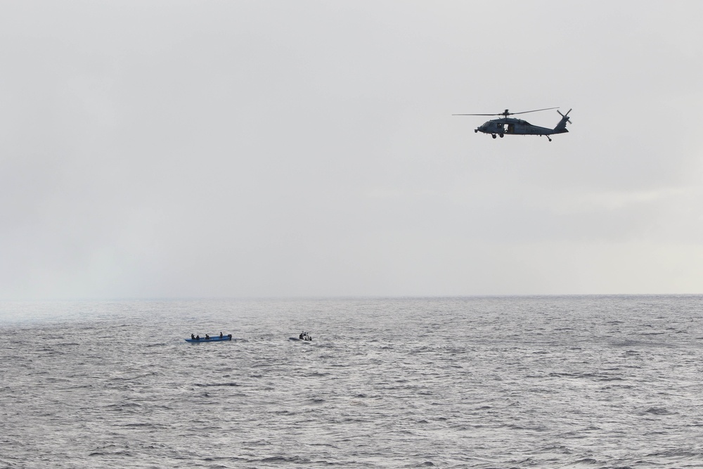 USS Wichita and U.S. Coast Guard LEDET Intercepts a Suspected Go-Fast Vessel During Counter-Narcotics Operations