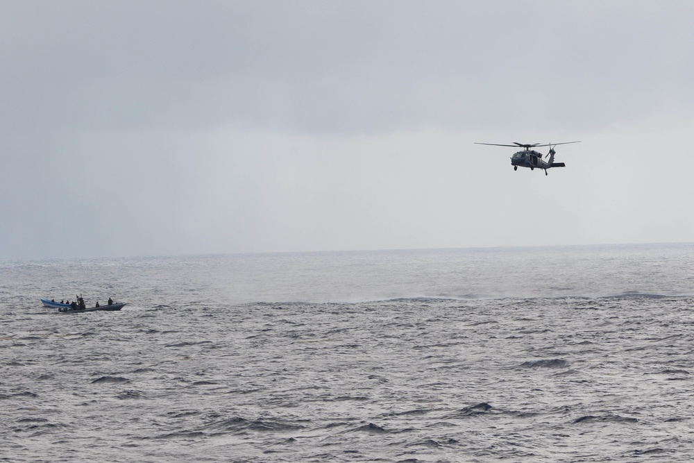 USS Wichita and U.S. Coast Guard LEDET Intercepts a Suspected Go-Fast Vessel During Counter-Narcotics Operations