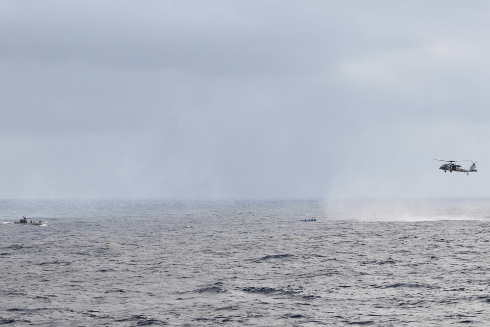 USS Wichita and U.S. Coast Guard LEDET Intercepts a Suspected Go-Fast Vessel During Counter-Narcotics Operations