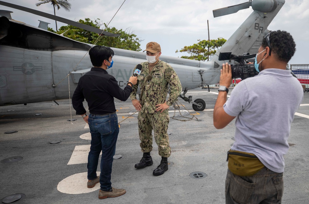 USS Billings Sailor is Interviewed by a Dominican Republic Media Outlet