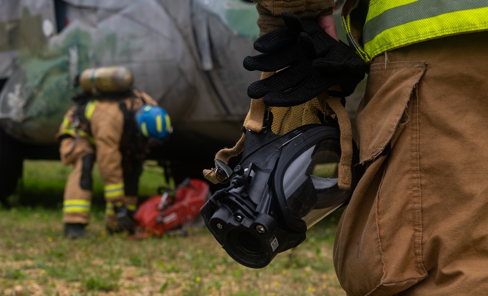 152nd Civil Engineer Squadron Firefighters train at Volk Field