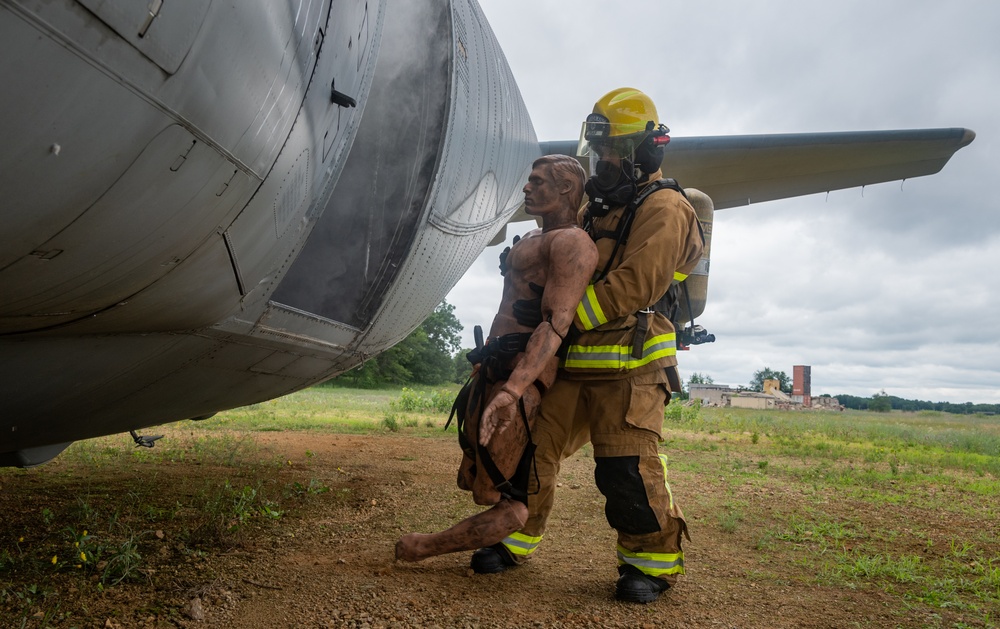 152nd Civil Engineer Squadron Firefighters train at Volk Field