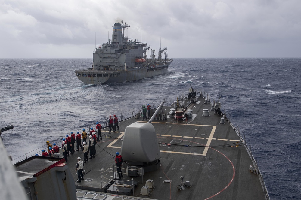 USS Laboon Conducts Replenishment-at-Sea with USNS Joshua Humphreys