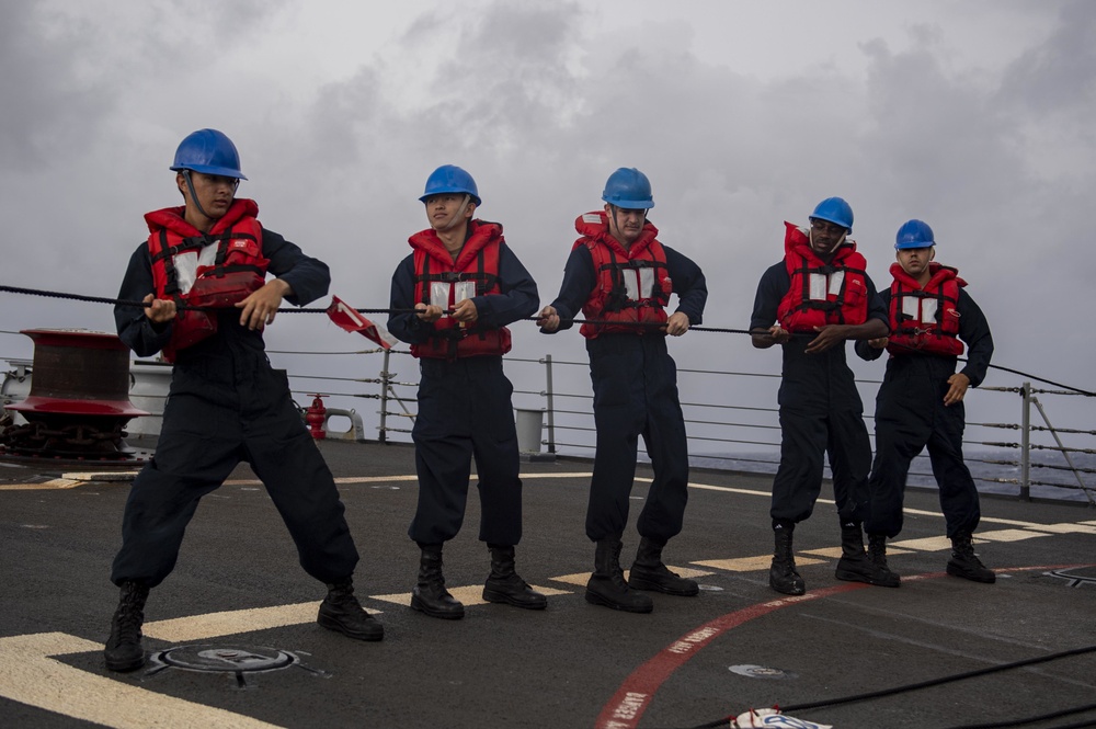 USS Laboon Conducts Replenishment-at-Sea with USNS Joshua Humphreys